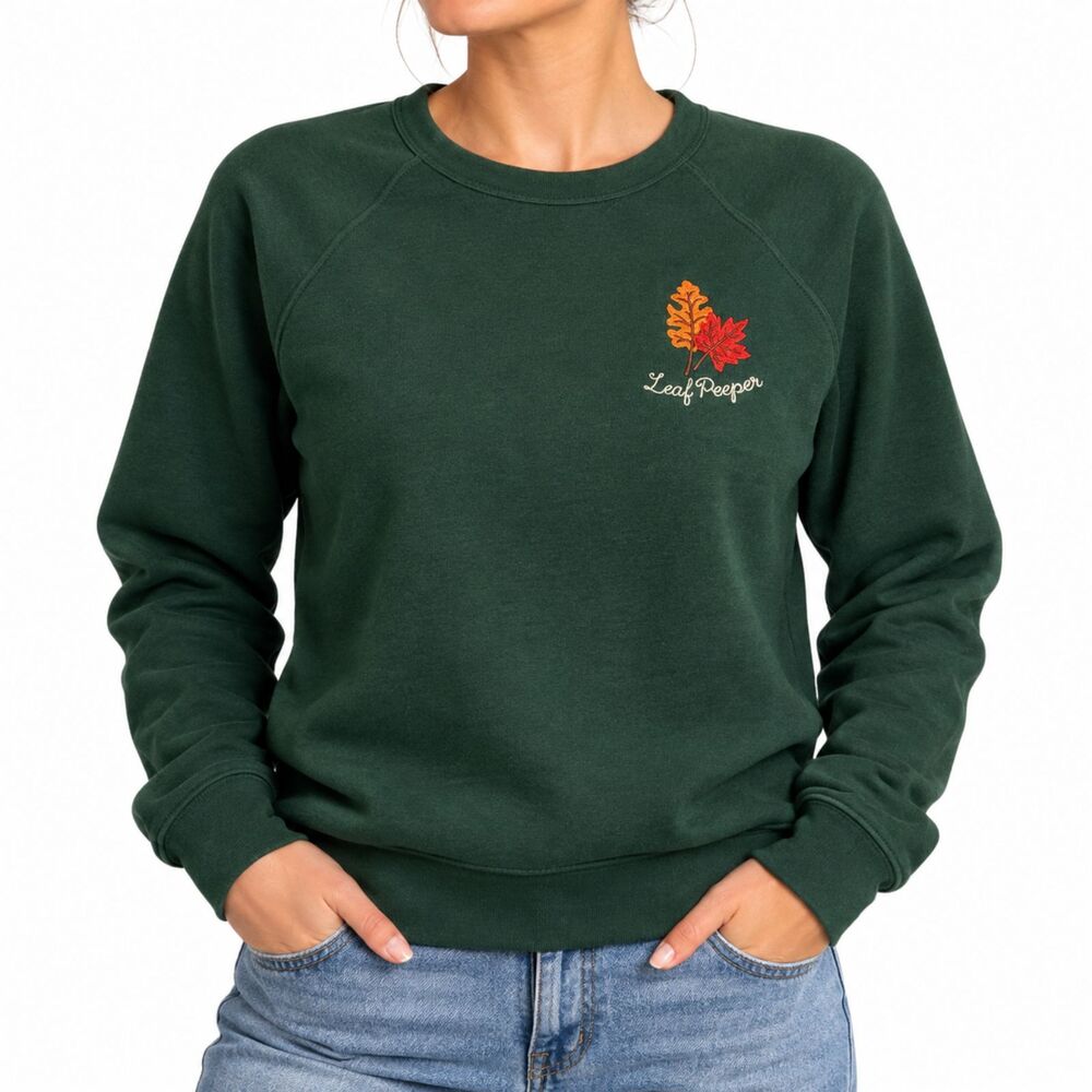 Kiel James Patrick KJP Leaf Peeper Green Sweatshirt S Preppy Fall Coastal